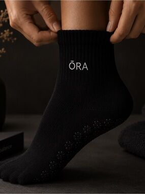 ŌRA Black Grip Socks